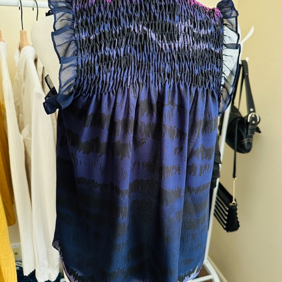 Misa Los Angeles  |  Purple Darcy Ruffle Sleeveless Smock Blouse size XS - Picture 5 of 10
